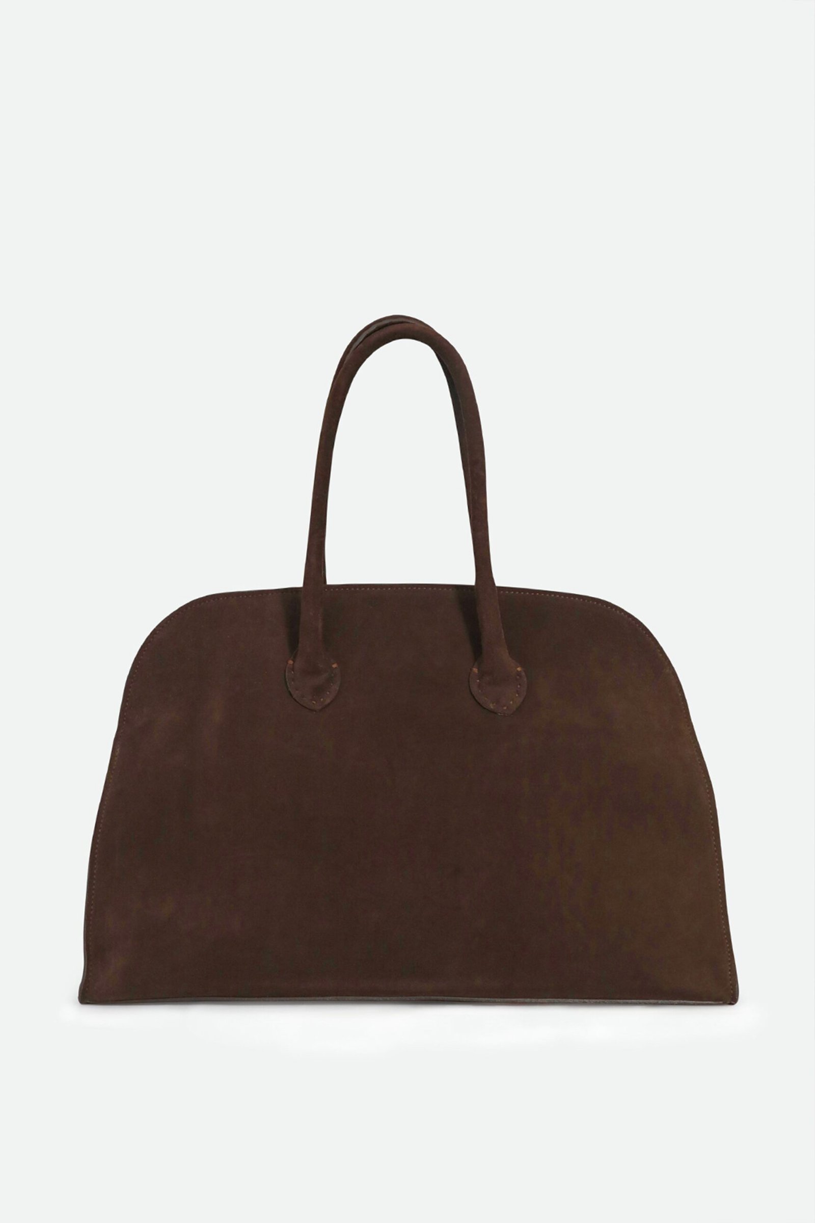 HANDBAG IN ITALIAN SUEDE DARK BROWN